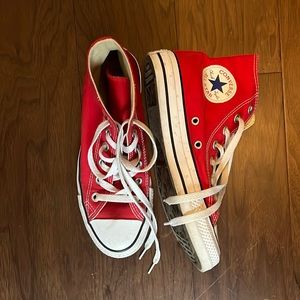Red high top women’s converse